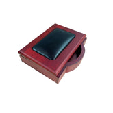 Mahogany (Rosewood) & Black Leather 4 x 6 Memo Holder